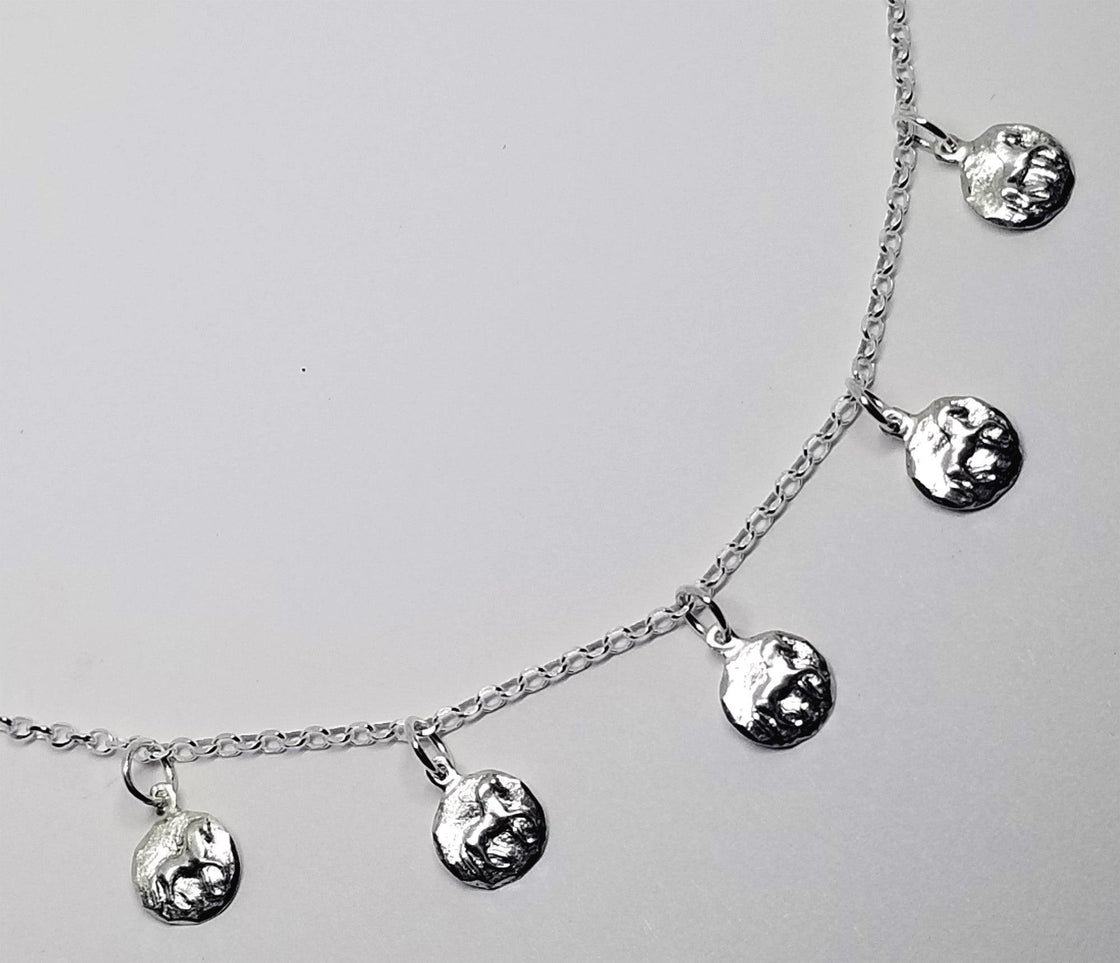 Petite Piaffe Charms on Sterling Chain Necklace - Tempi Design Studio