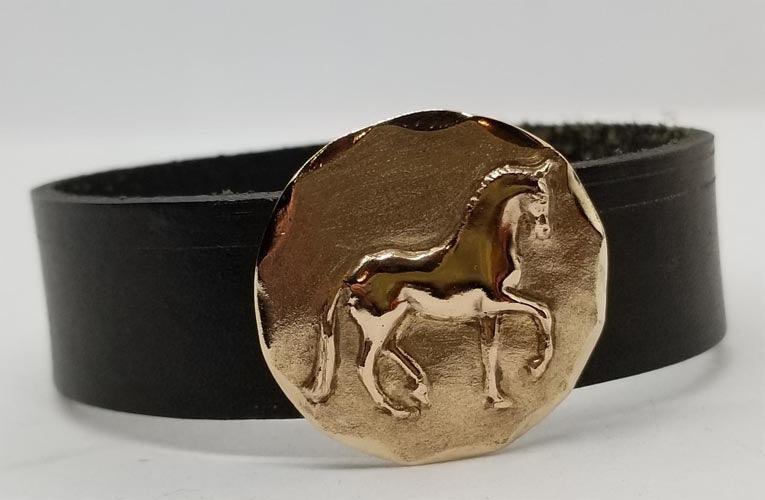 PIaffe Horse Round Slide on Leather Cuff - Tempi Design Studio