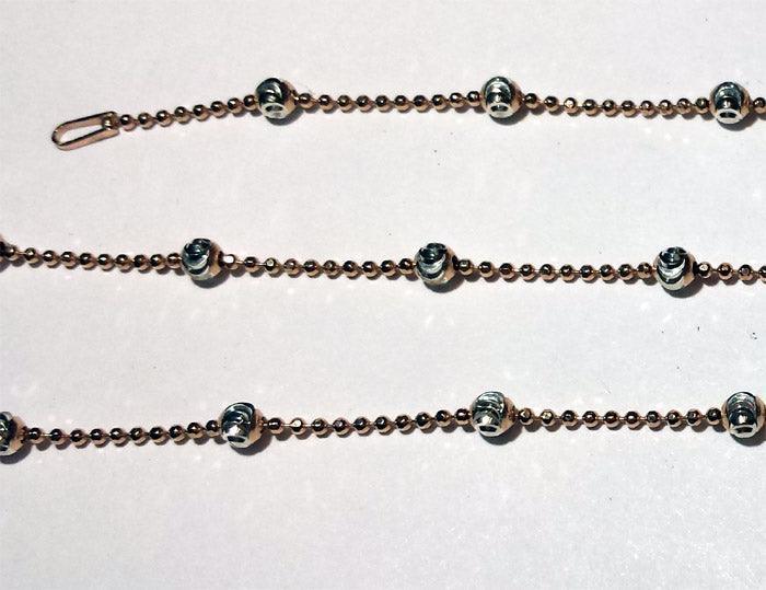 Rose over Sterling Chain with Sterling Bead Stations - Tempi Design Studio