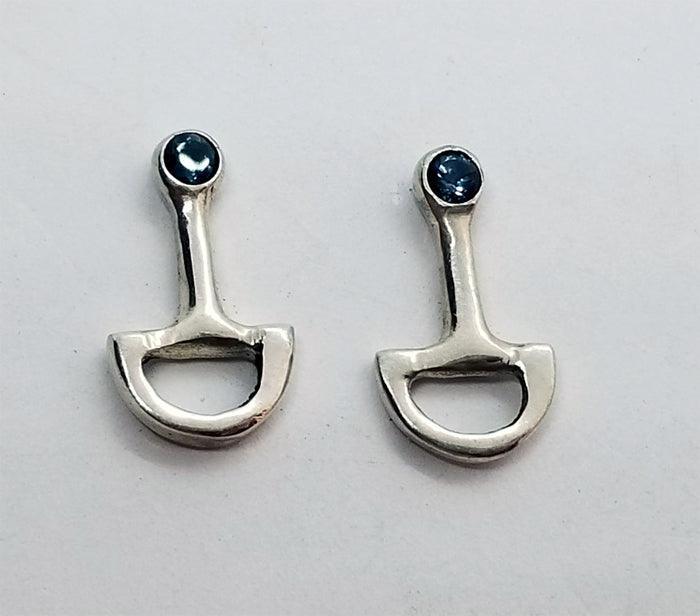 Snaffle Bit Stud Earrings with Stones