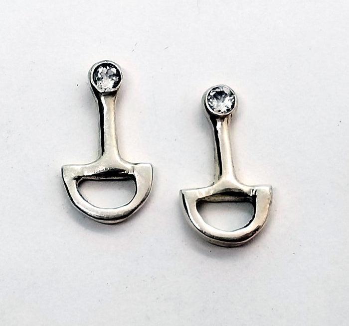 Snaffle Bit Stud Earrings with Stones - Tempi Design Studio