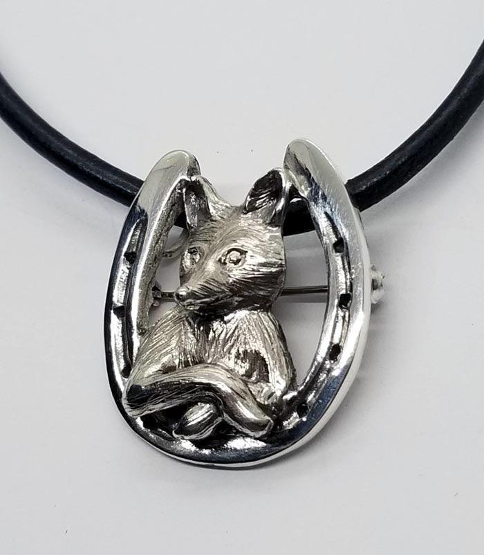 Snooty Fox in HorseShoe Slide / Brooch - Tempi Design Studio