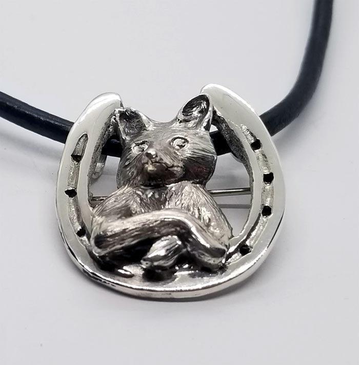 Snooty Fox in HorseShoe Slide / Brooch - Tempi Design Studio