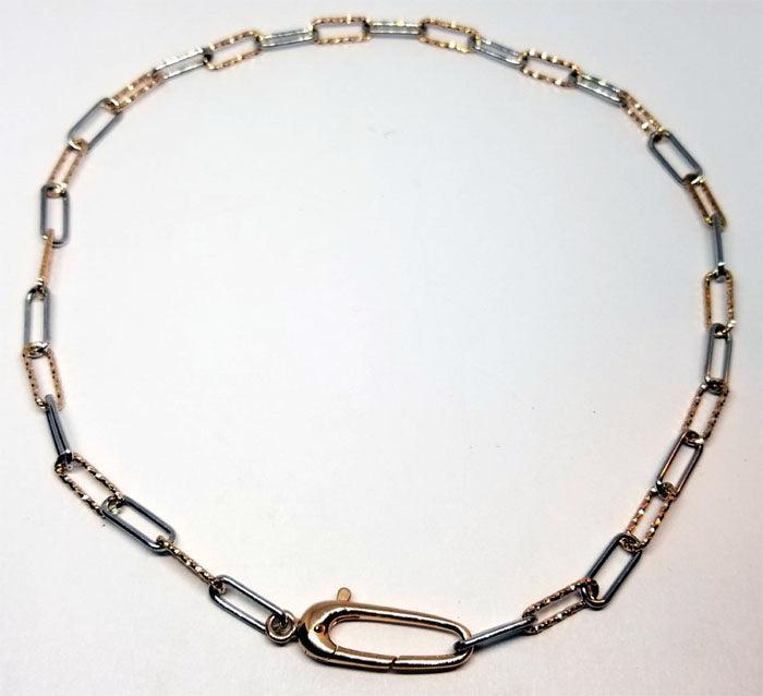 Sterling  and Rose Gold  Designer Chain - Tempi Design Studio