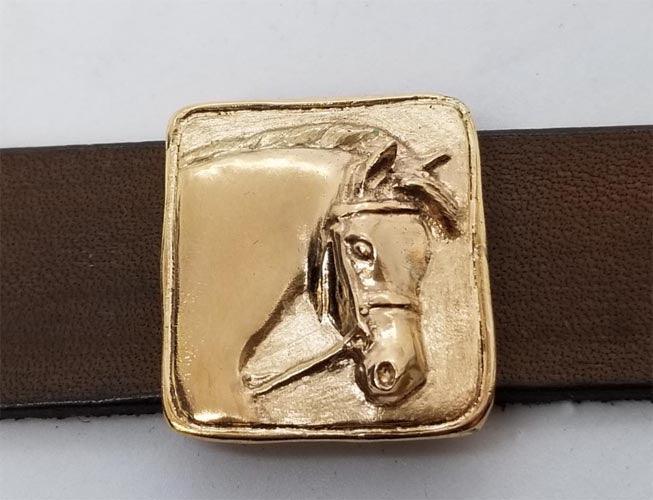 Welsh Pony with Bridle Slide on Leather Cuff - Tempi Design Studio