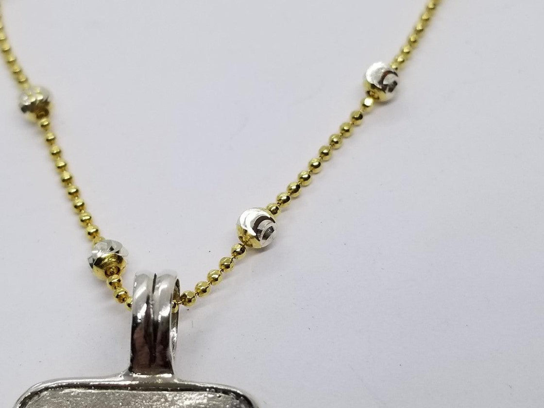 Yellow Gold over Sterling Chain with Sterling Bead Stations - Tempi Design Studio